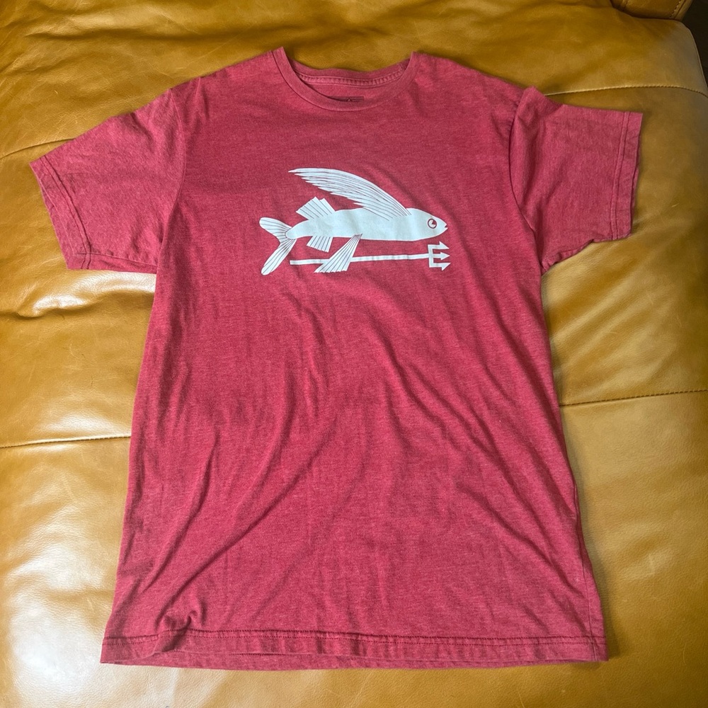 Patagonia T Shirt Mens Medium Slim Flying Fish Crewneck Organic Cotton